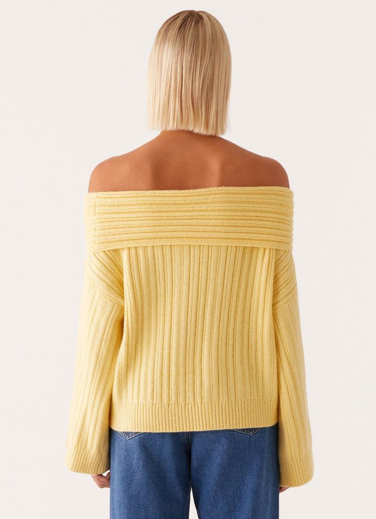 Peppermayo Peppermayo Exclusive - Federica Off Shoulder Knit - Lemon