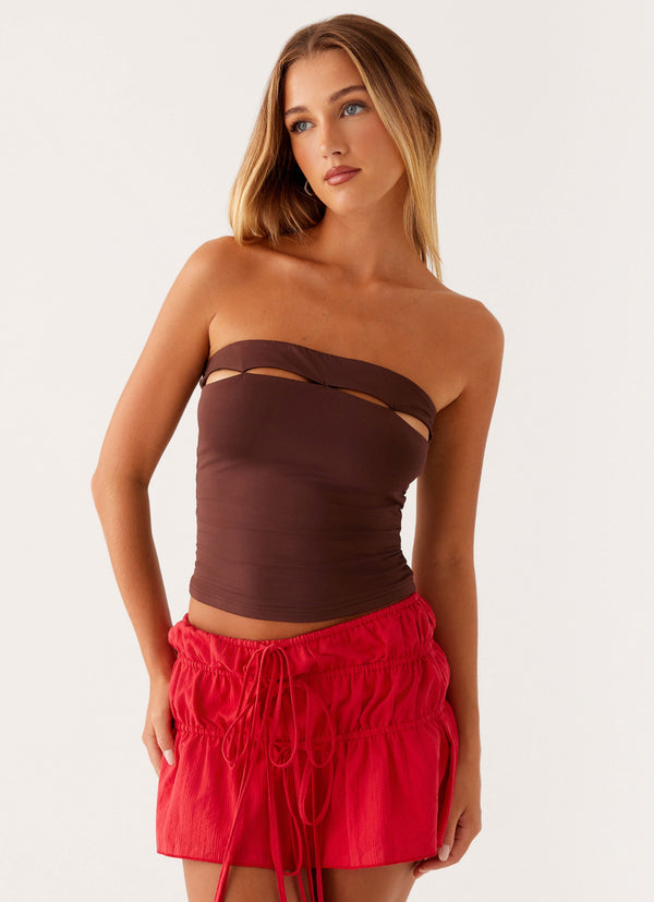 peppermayo Peppermayo Exclusive - Fia Tube Top - Chocolate