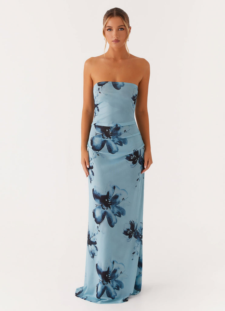 Peppermayo Peppermayo Exclusive - Field Of Dreams Maxi Dress - Blue Black Floral