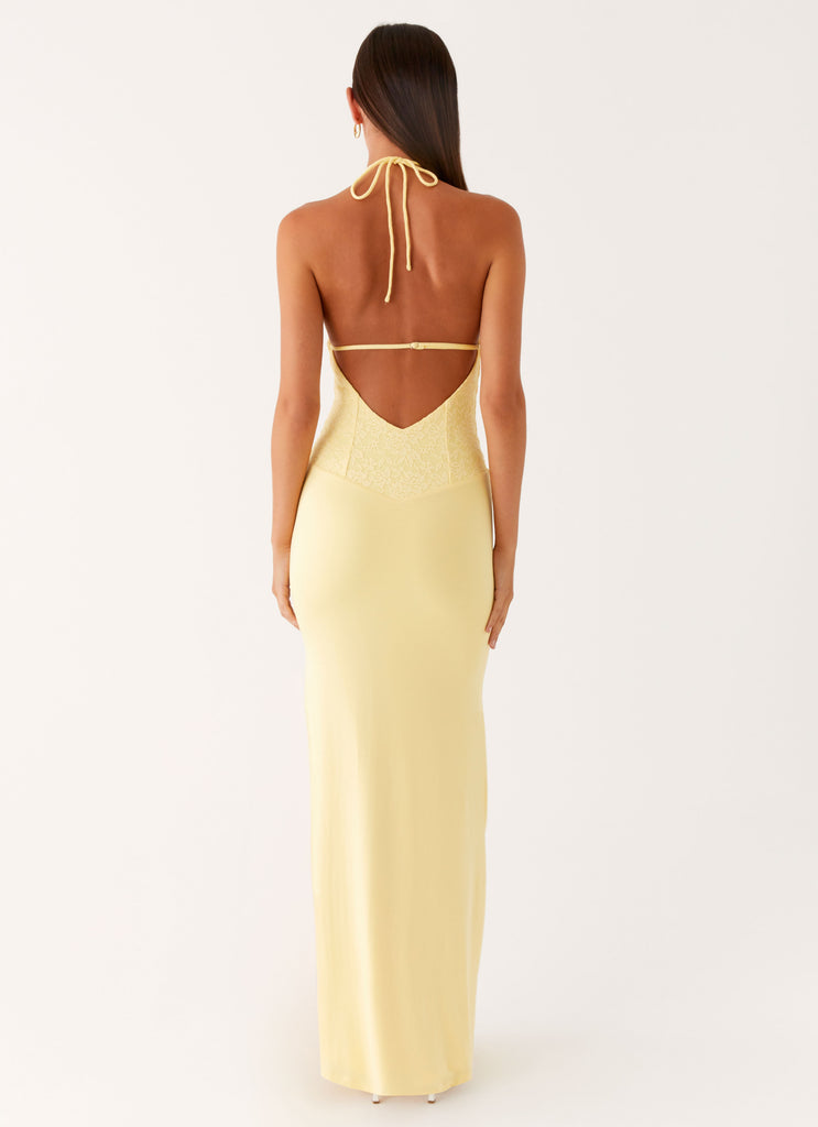 Peppermayo Peppermayo Exclusive - Fiesta Halter Maxi Dress - Sunny Yellow