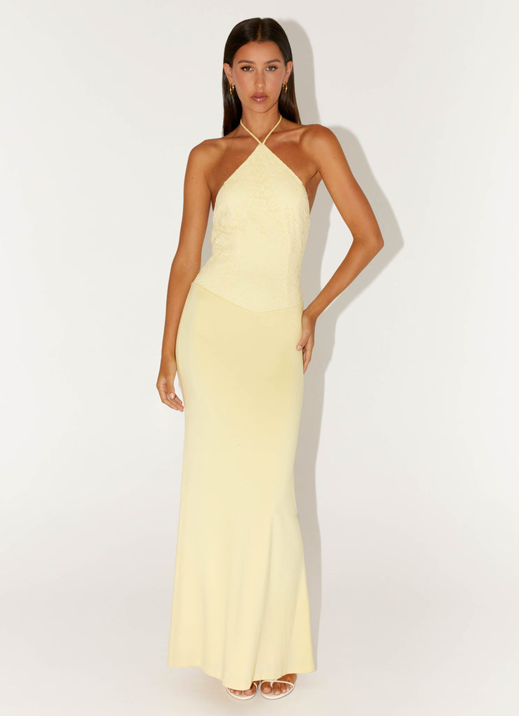 Peppermayo Peppermayo Exclusive - Fiesta Halter Maxi Dress - Sunny Yellow