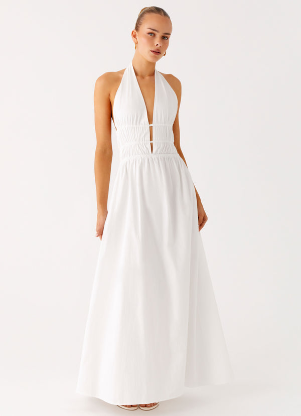 peppermayo Peppermayo Exclusive - Figaro Halter Maxi Dress - White