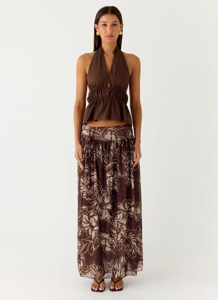 Peppermayo Peppermayo Exclusive - Figaro Halter Top - Chocolate