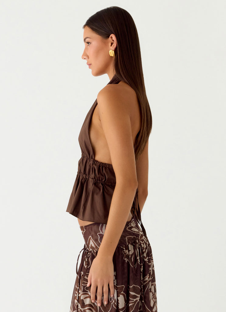 Peppermayo Peppermayo Exclusive - Figaro Halter Top - Chocolate