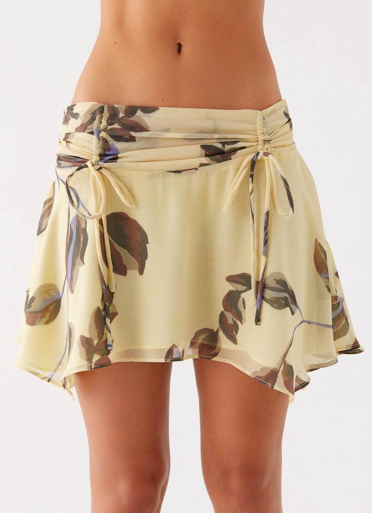 Peppermayo Peppermayo Exclusive - Fiore Asymmetrical Mini Skirt - Buttercream Bliss