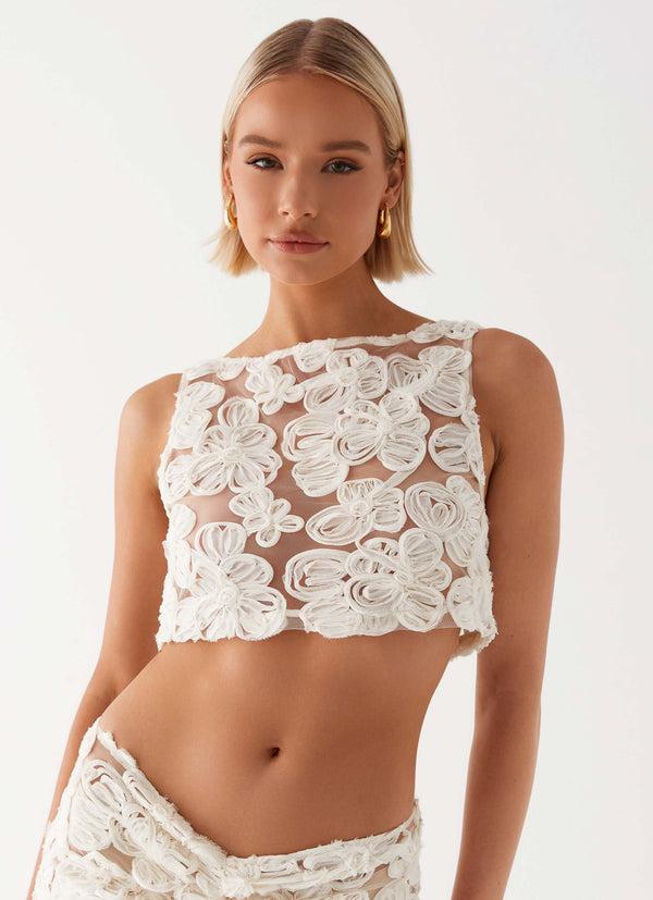 peppermayo Peppermayo Exclusive - Fiorella Floret Top - Ivory