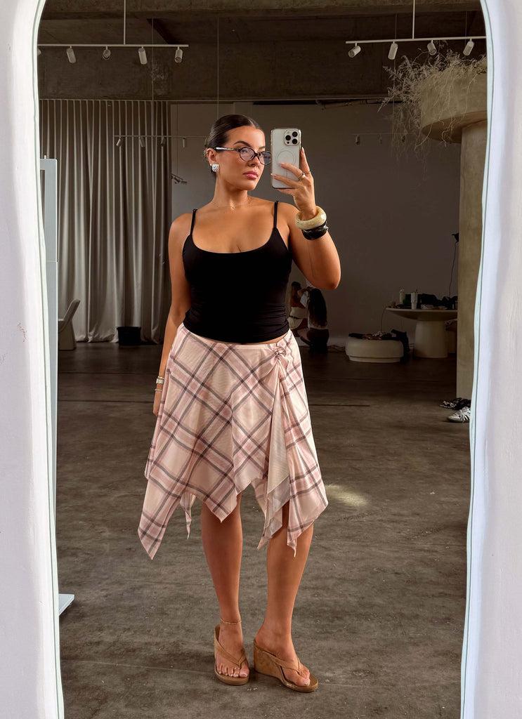 Peppermayo Peppermayo Exclusive - Fit Check Midi Skirt - Pink Check