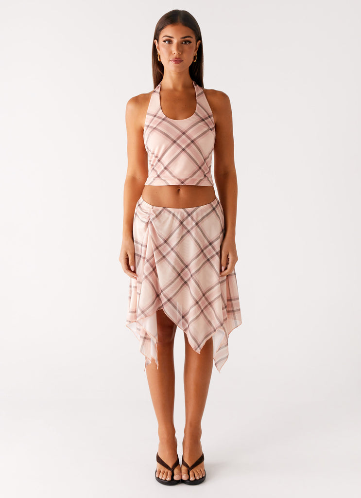Peppermayo Peppermayo Exclusive - Fit Check Midi Skirt - Pink Check