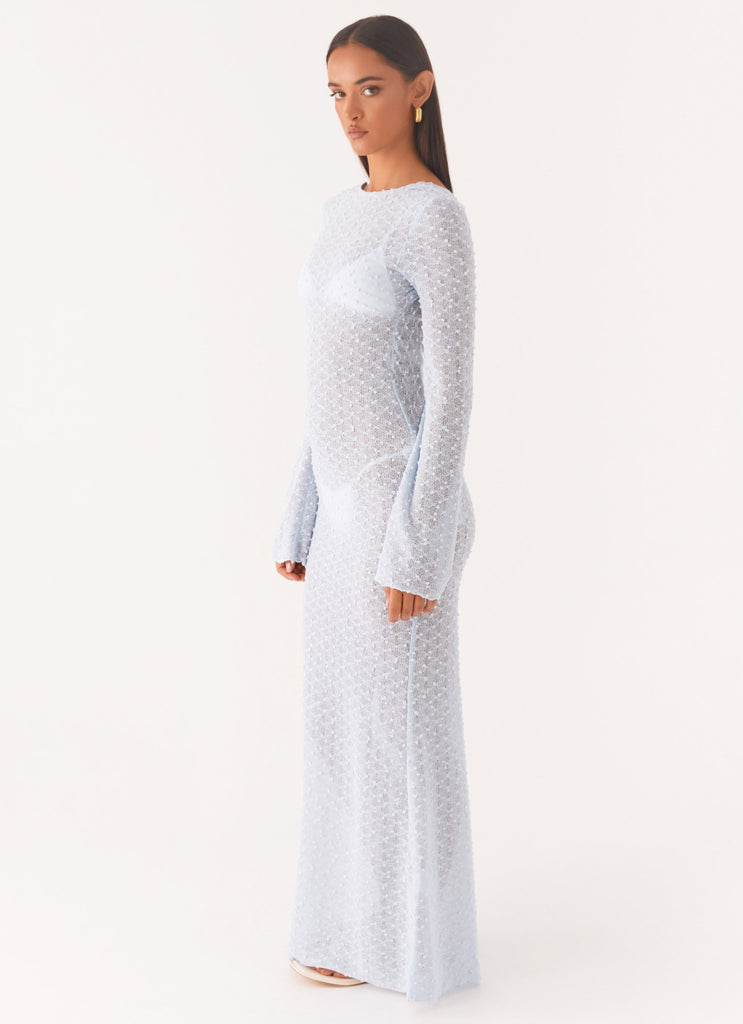 Peppermayo Peppermayo Exclusive - Flirty Knitted Maxi Dress - Blue