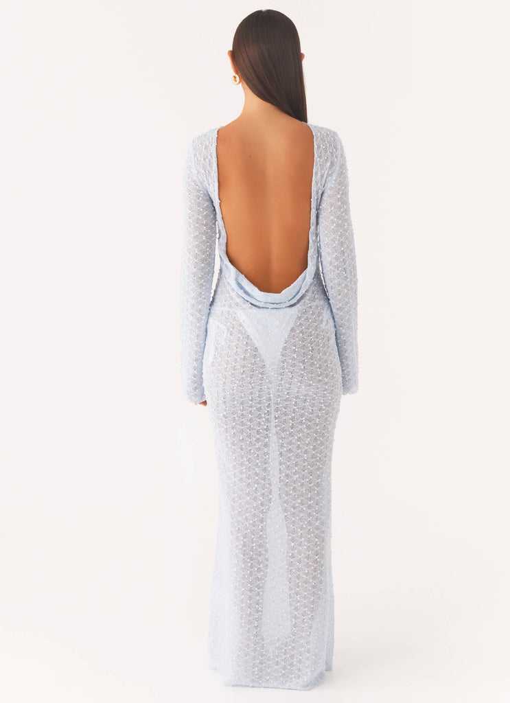 Peppermayo Peppermayo Exclusive - Flirty Knitted Maxi Dress - Blue