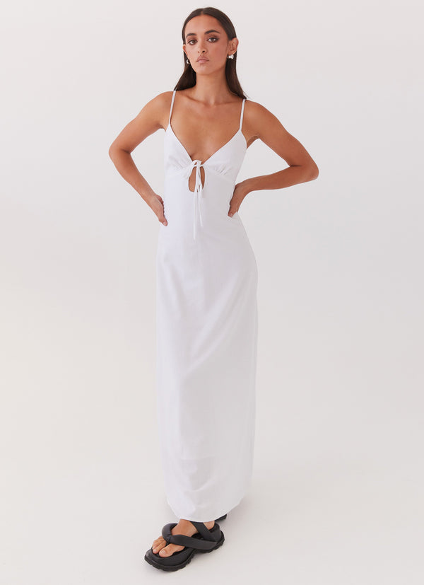peppermayo Peppermayo Exclusive - Flora Linen Maxi Dress - White