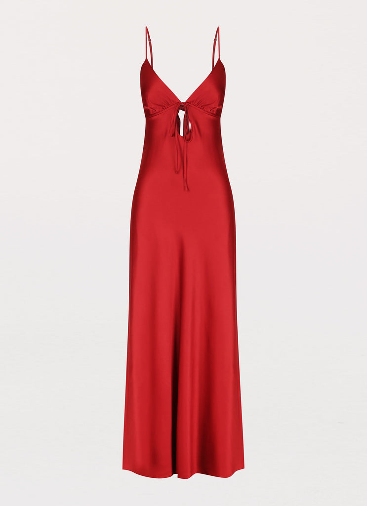 Peppermayo Peppermayo Exclusive - Flora Satin Maxi Dress - Cherry