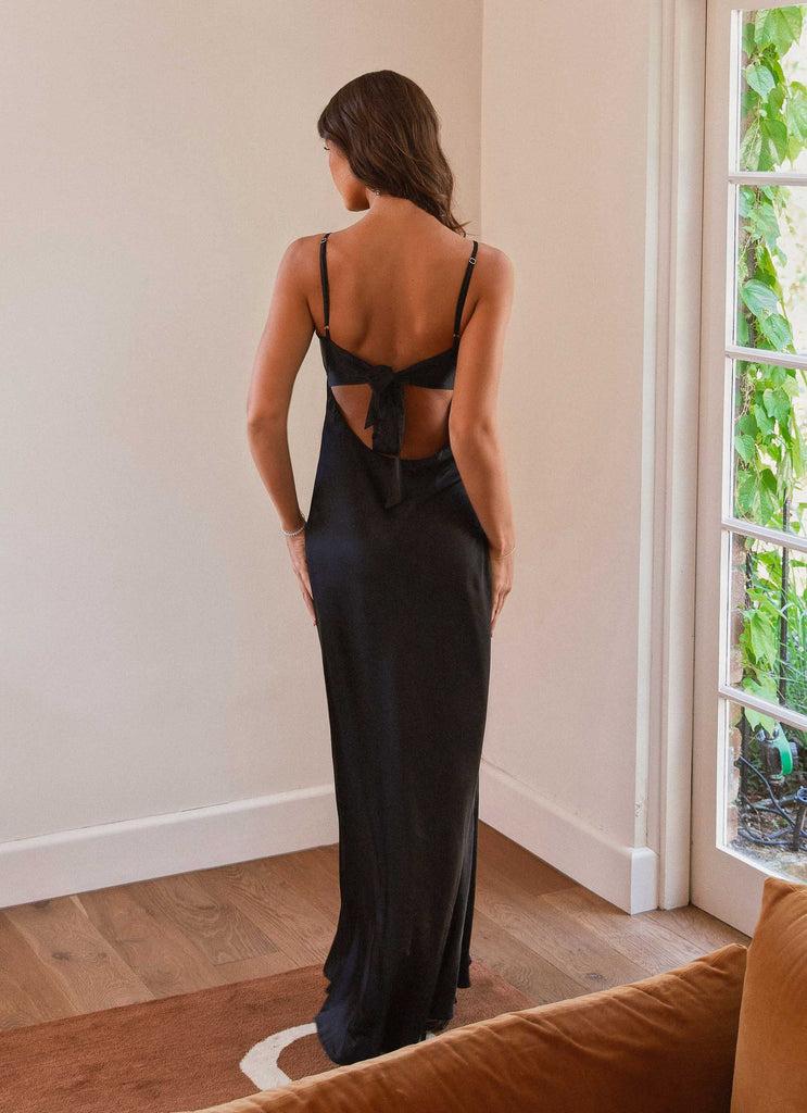 Peppermayo Peppermayo Exclusive - Flora Satin Maxi Dress - Midnight