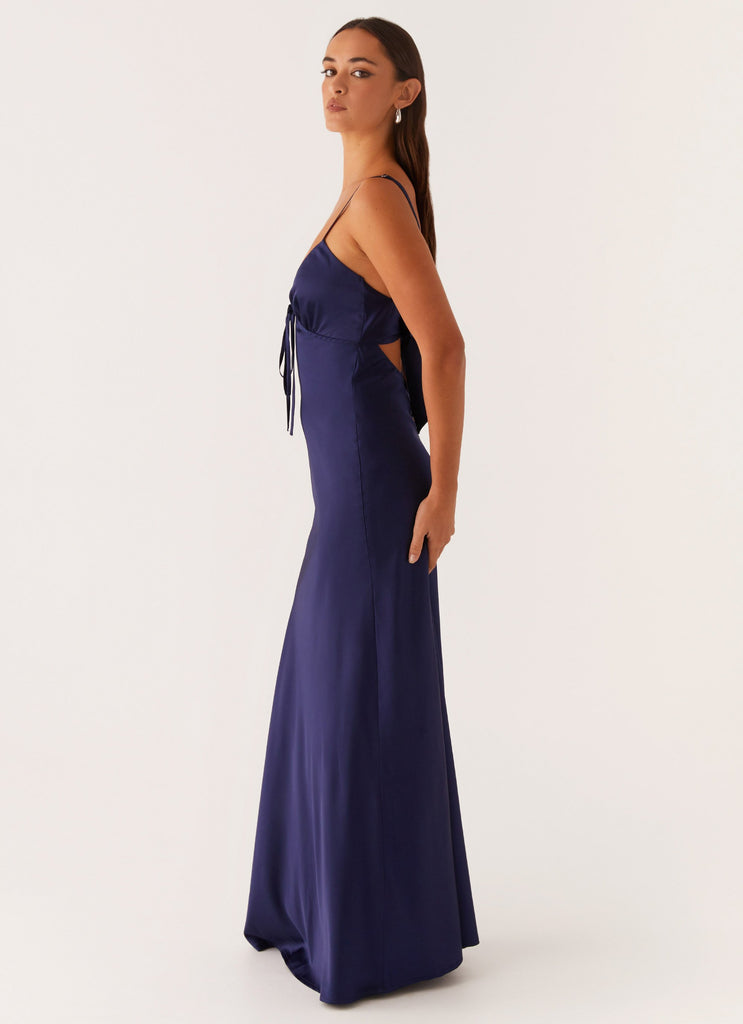 Peppermayo Peppermayo Exclusive - Flora Satin Maxi Dress - Navy