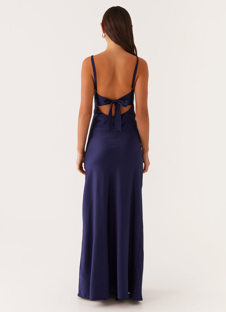 Peppermayo Peppermayo Exclusive - Flora Satin Maxi Dress - Navy