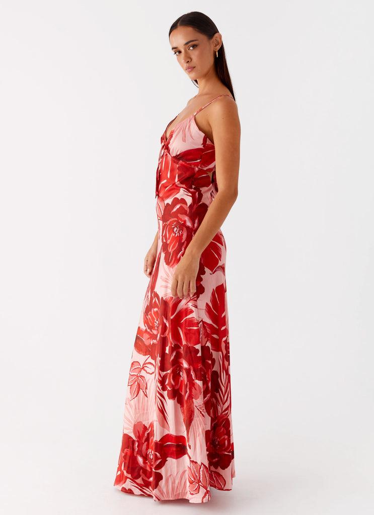 Peppermayo Peppermayo Exclusive - Flora Satin Maxi Dress - Sicily Sunsets Print