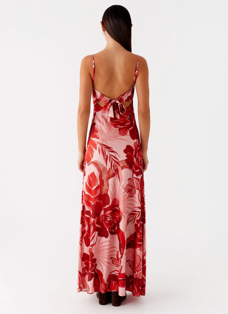 Peppermayo Peppermayo Exclusive - Flora Satin Maxi Dress - Sicily Sunsets Print