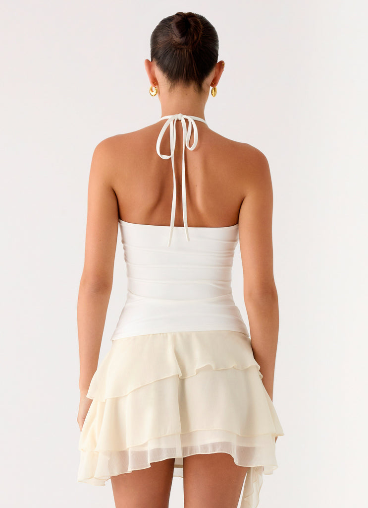 Peppermayo Peppermayo Exclusive - Forever Dreaming Ruffle Mini Skirt - Ivory