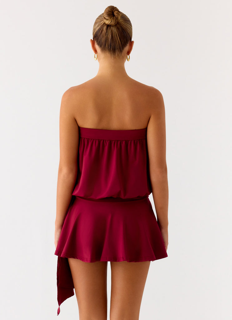 Peppermayo Peppermayo Exclusive - Forever Young Mini Dress - Dark Cherry