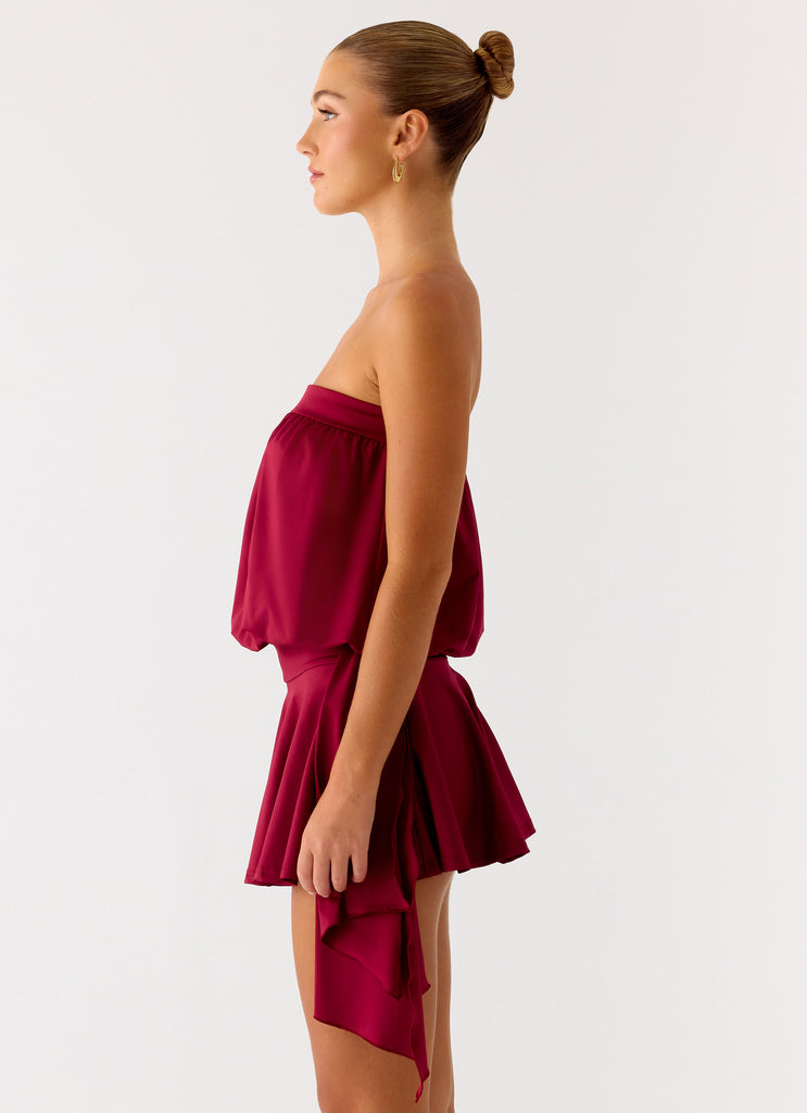 Peppermayo Peppermayo Exclusive - Forever Young Mini Dress - Dark Cherry