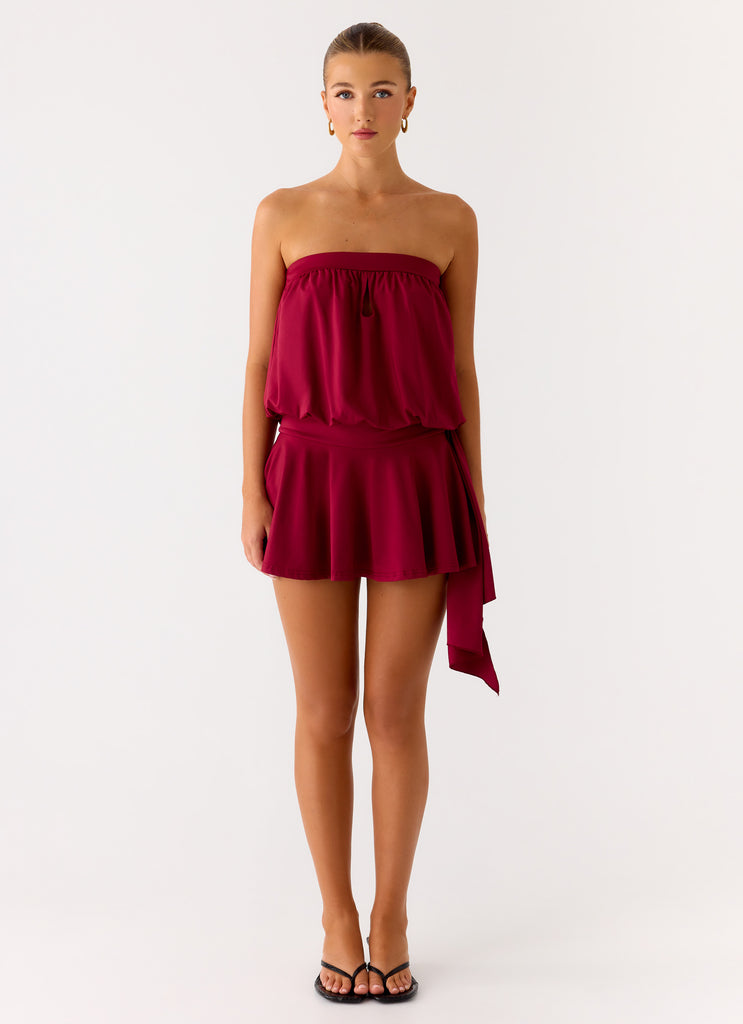 Peppermayo Peppermayo Exclusive - Forever Young Mini Dress - Dark Cherry