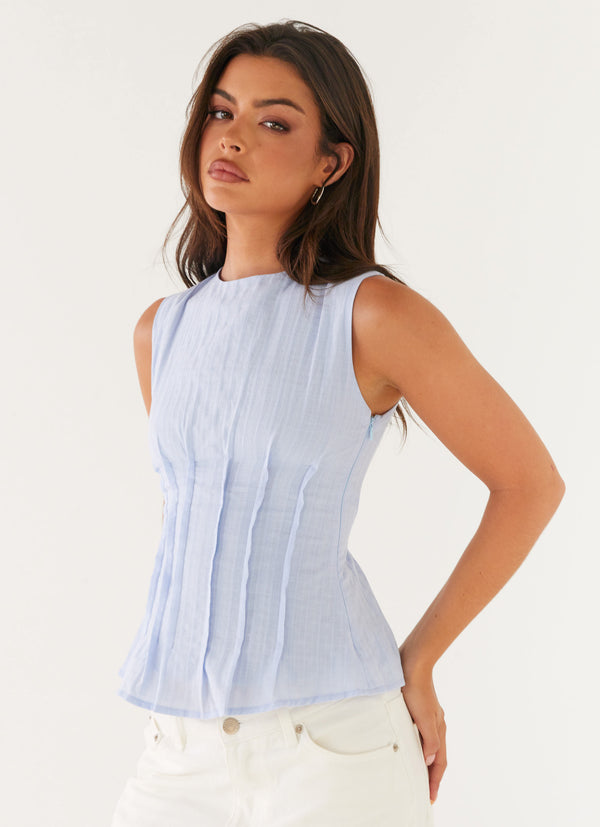 peppermayo Peppermayo Exclusive - Franco Tie Back Top - Blue