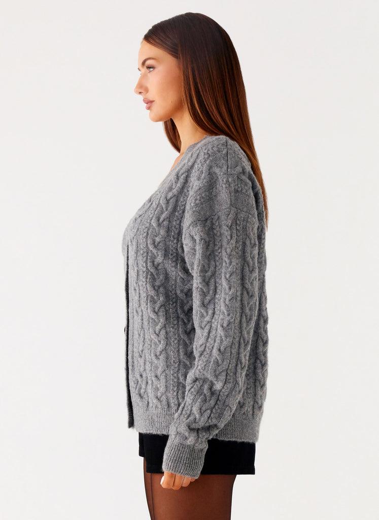 Peppermayo Peppermayo Exclusive - Frawley Cable Knit Cardigan - Grey