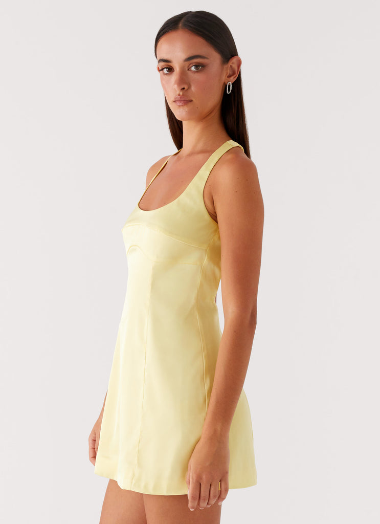 Peppermayo Peppermayo Exclusive - Freefall Satin Mini Dress - Yellow