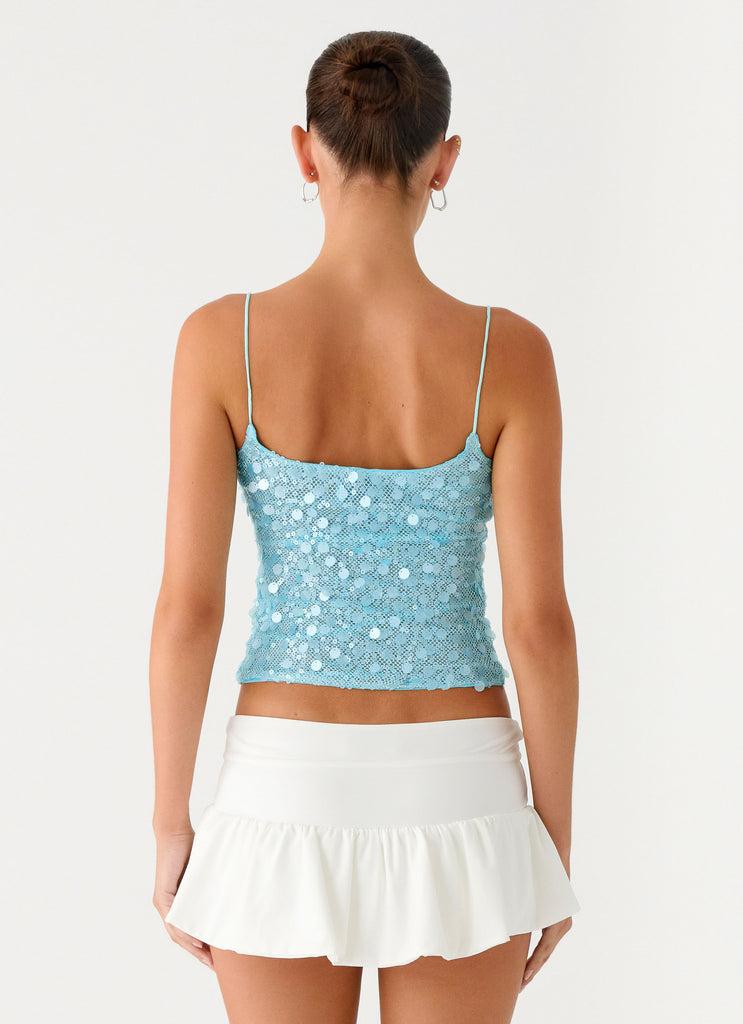 Peppermayo Peppermayo Exclusive - French Exit Sequin Top - Blue