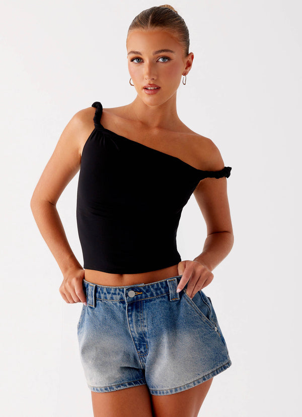 peppermayo Peppermayo Exclusive - Frida Denim Shorts - Vintage Wash Blue