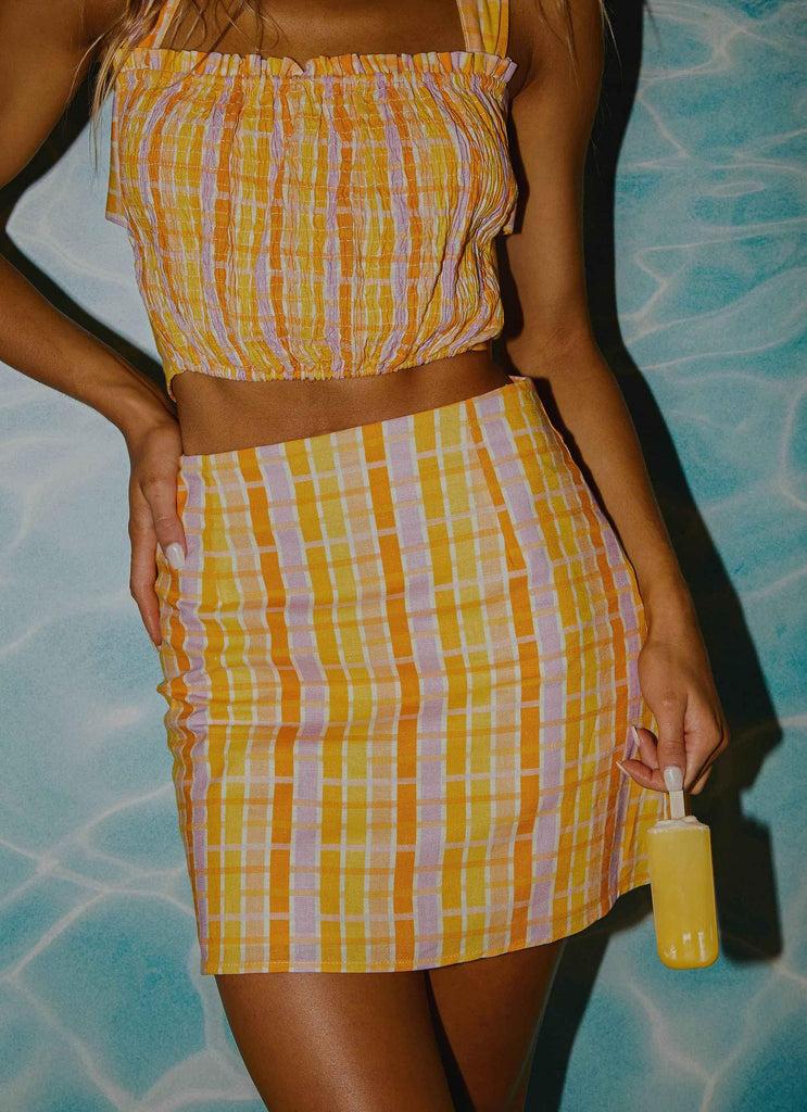 Peppermayo Peppermayo Exclusive - From The Beach Linen Mini Skirt - Splice Check