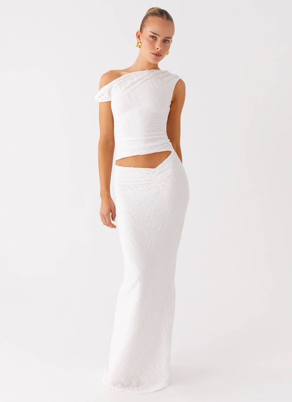 peppermayo Peppermayo Exclusive - Galantis One Shoulder Maxi Dress - White