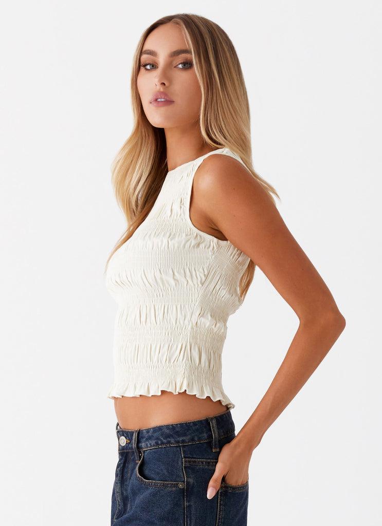 Peppermayo Peppermayo Exclusive - Garden Kisses Shirred Top - Ivory