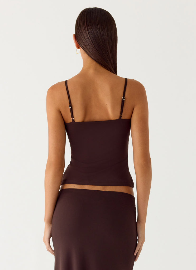 Peppermayo Peppermayo Exclusive - Garrix Bead Cami Top - Chocolate