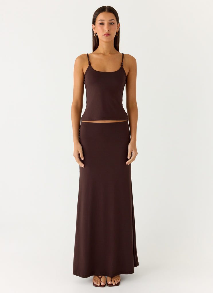 Peppermayo Peppermayo Exclusive - Garrix Bead Cami Top - Chocolate