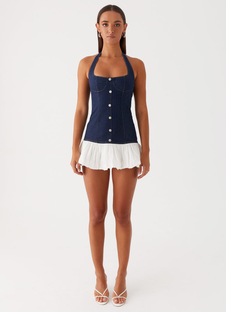 Peppermayo Peppermayo Exclusive - Georgina Denim Mini Dress - Blue