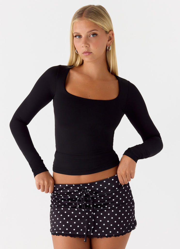 Peppermayo Peppermayo Exclusive - Get No Sleep Mini Skort - Black Polkadot