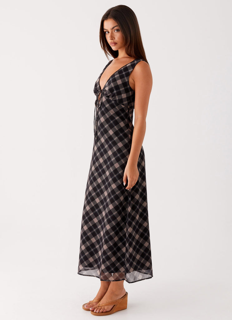 Peppermayo Peppermayo Exclusive - Gianna Midi Dress - Taupe Check