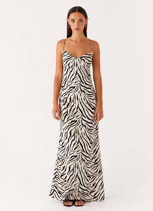 peppermayo Peppermayo Exclusive - Gianni Cowl Maxi Dress - Zebra