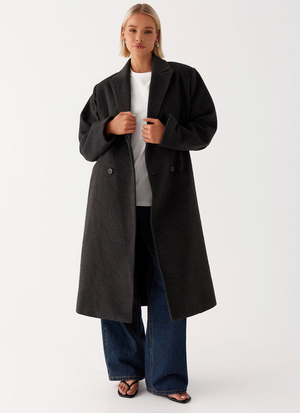 peppermayo Peppermayo Exclusive - Gianni Double Breast Coat - Charcoal