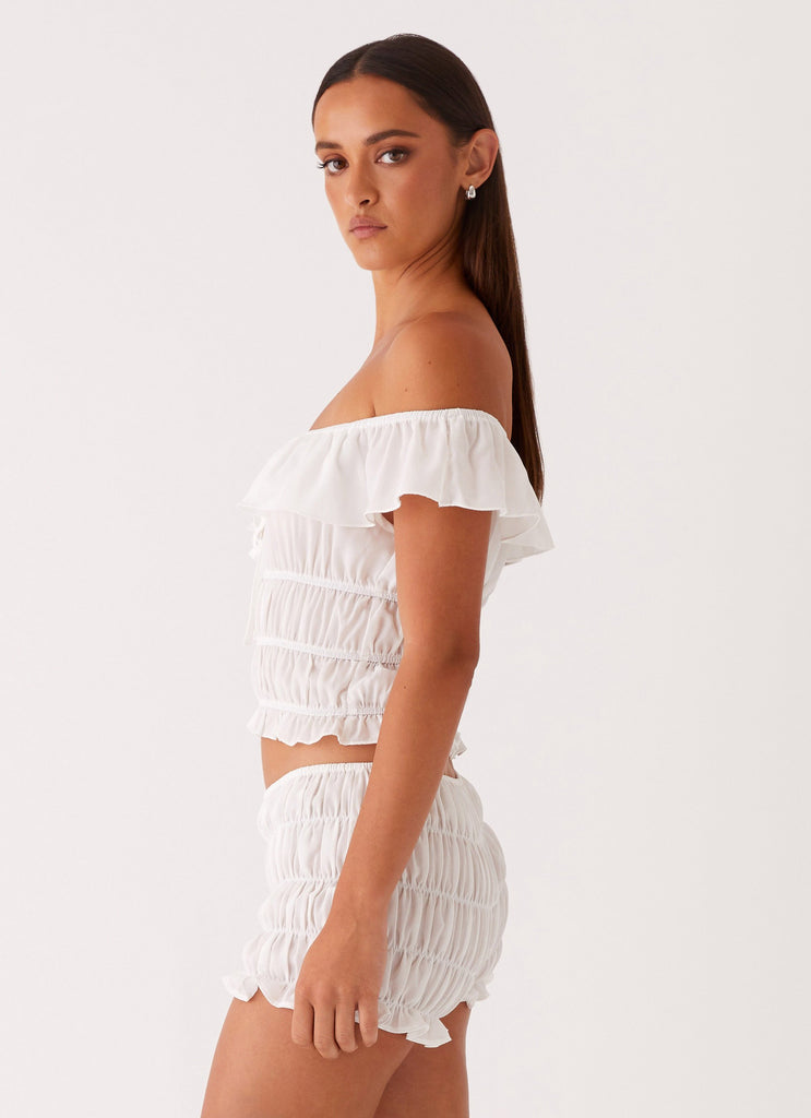 Peppermayo Peppermayo Exclusive - Girls Like Us Ruched Top - White