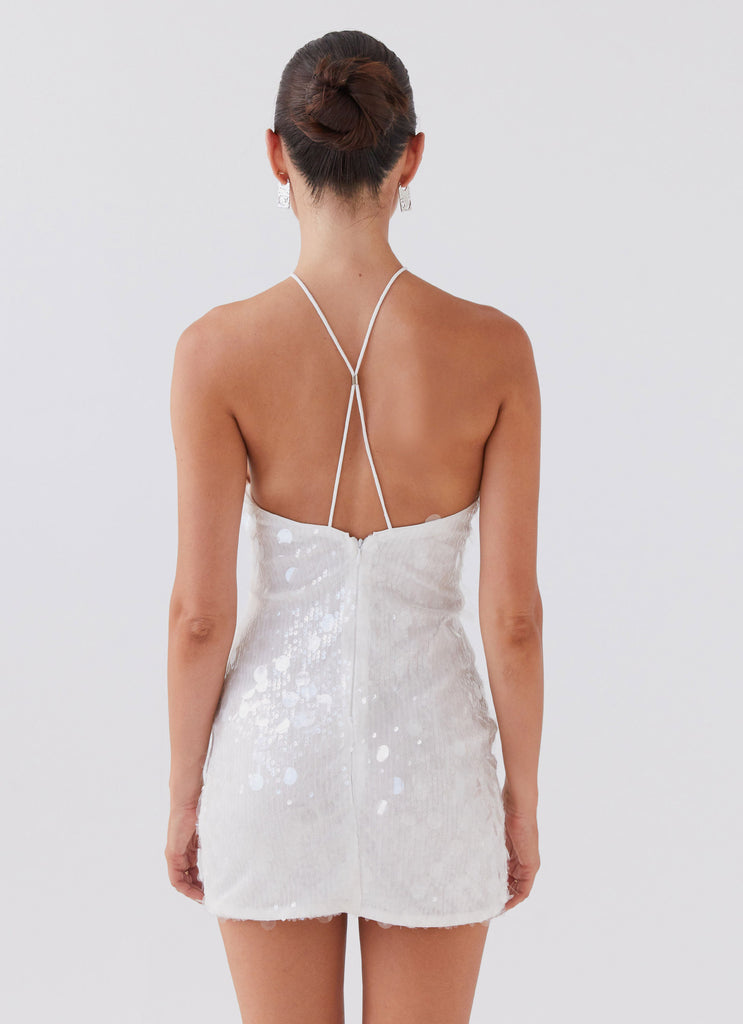 Peppermayo Peppermayo Exclusive - Glitz And Glamour Sequin Mini Dress - Crystal Cloud