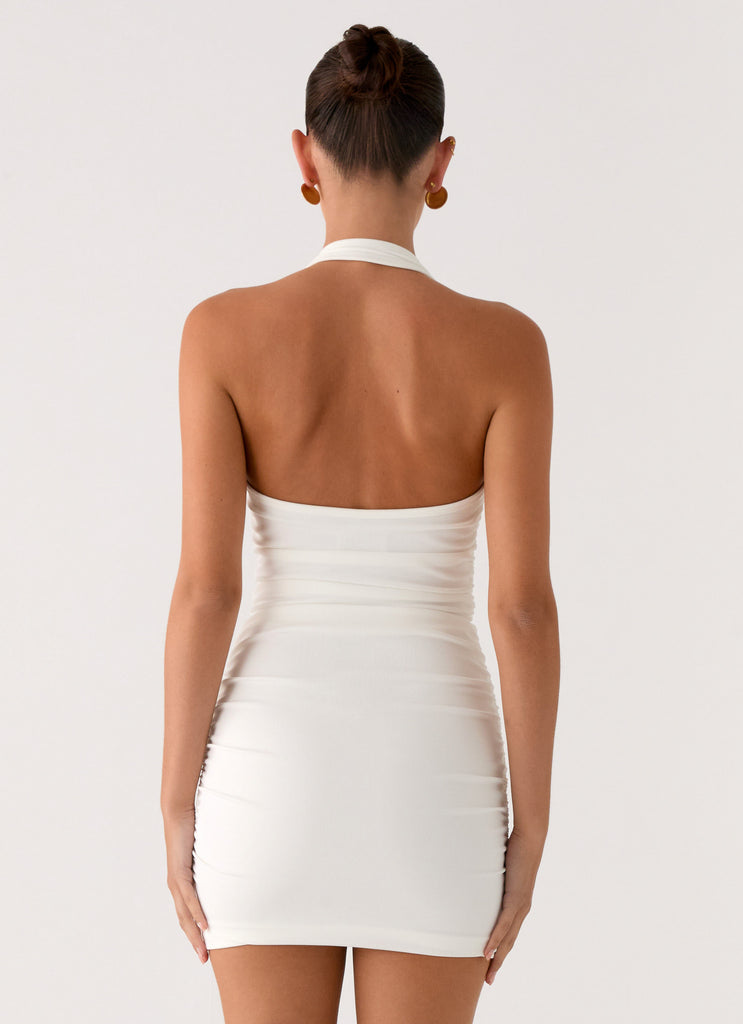 Peppermayo Peppermayo Exclusive - Gloves Up Halter Mini Dress - White