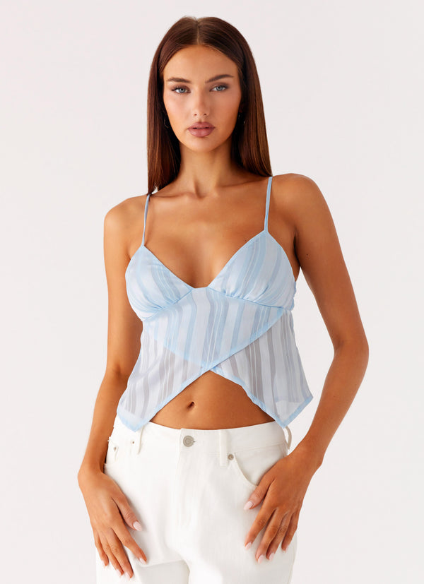 peppermayo Peppermayo Exclusive - Glynne Frill Top - Baby Blue