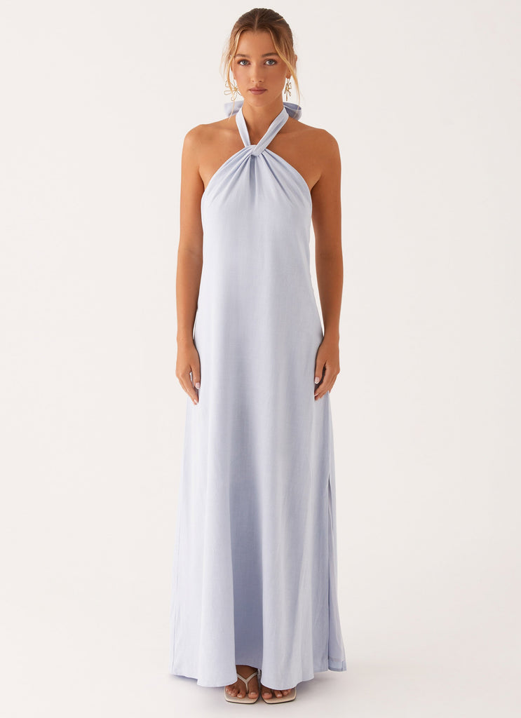 Peppermayo Peppermayo Exclusive - Golden Child Linen Maxi Dress - Blue