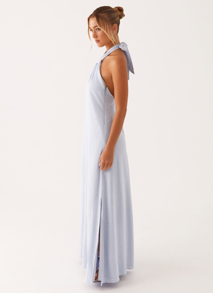 Peppermayo Peppermayo Exclusive - Golden Child Linen Maxi Dress - Blue
