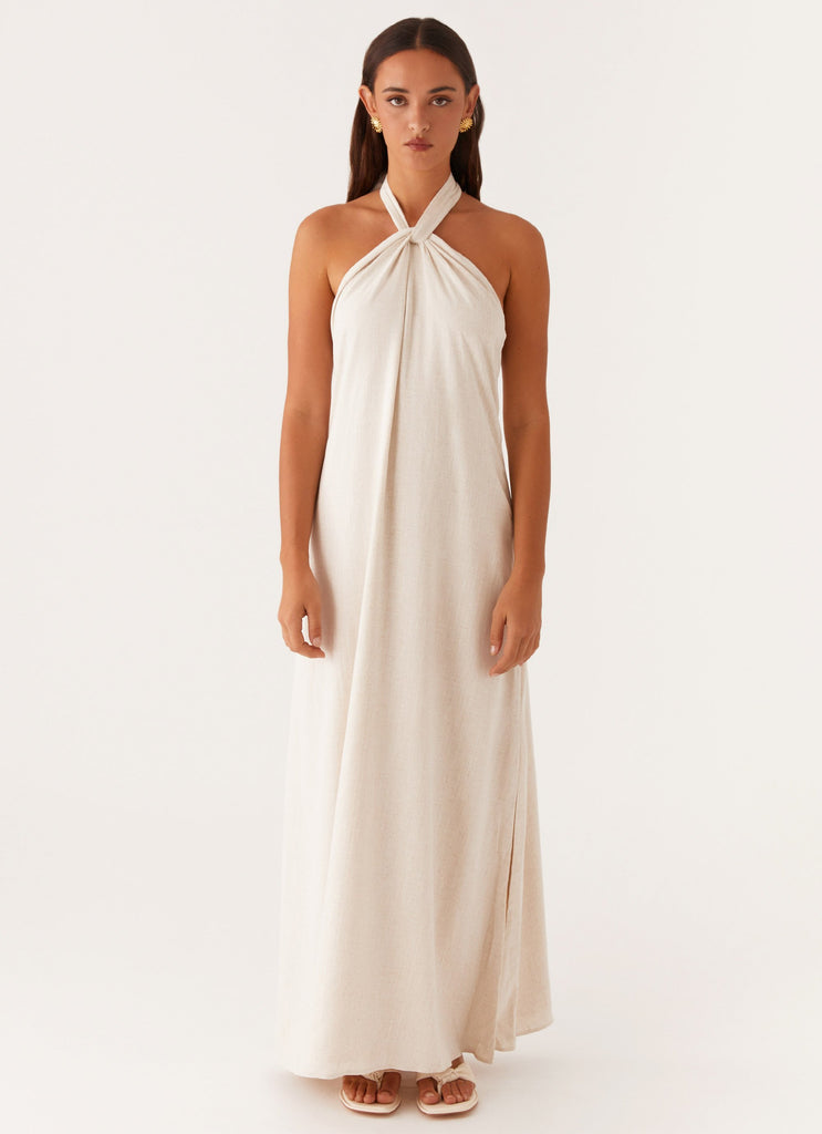 Peppermayo Peppermayo Exclusive - Golden Child Linen Maxi Dress - Oatmeal