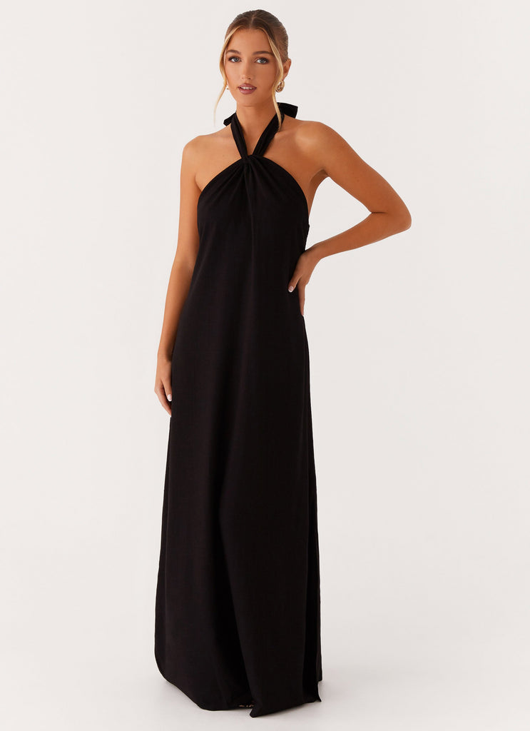 Peppermayo Peppermayo Exclusive - Golden Child Linen Maxi Dress - Black
