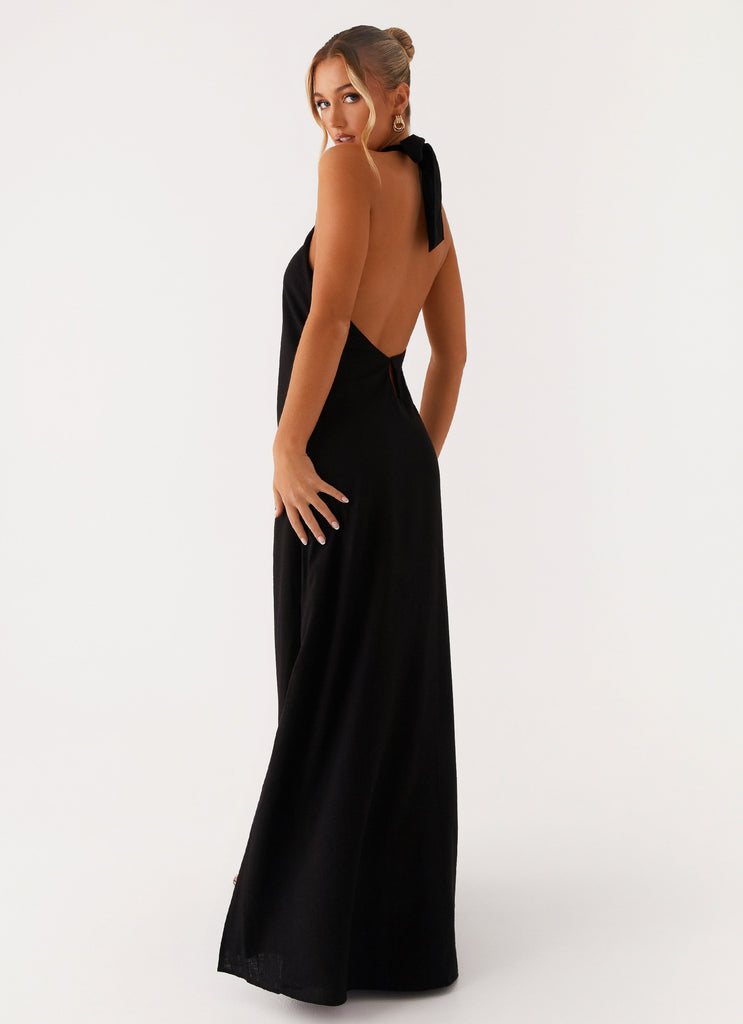 Peppermayo Peppermayo Exclusive - Golden Child Linen Maxi Dress - Black