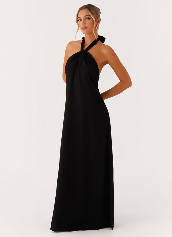 peppermayo Peppermayo Exclusive - Golden Child Linen Maxi Dress - Black